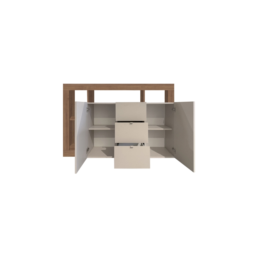 Komoda LENOR kašmyras/ąžuolas