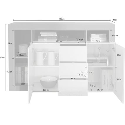 Komoda LENOR kašmyro/rudos spalvos