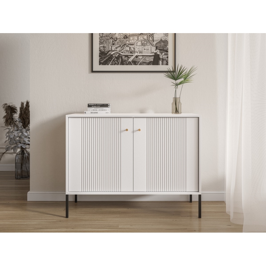 Komoda LUE 104x39 cm balta/juoda