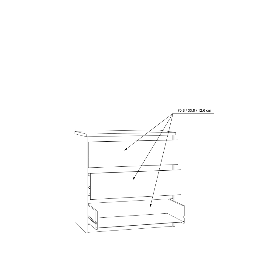 Komoda MAO su stalčiais, ąžuolas Artisan