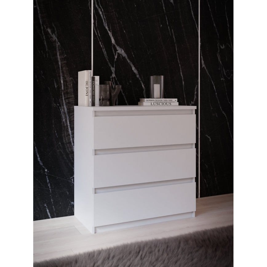 Komoda MAO su stalčiais, balta