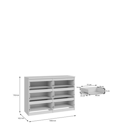 Komoda MAO su stalčiais, balta