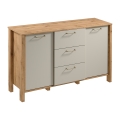 Komoda MENTA 138x81x40 cm ąžuolas Wotan/pilka