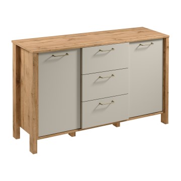 Komoda MENTA 138x81x40 cm ąžuolas Wotan/pilka