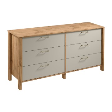 Komoda MENTA 170x81x47 cm ąžuolas Wotan/pilka