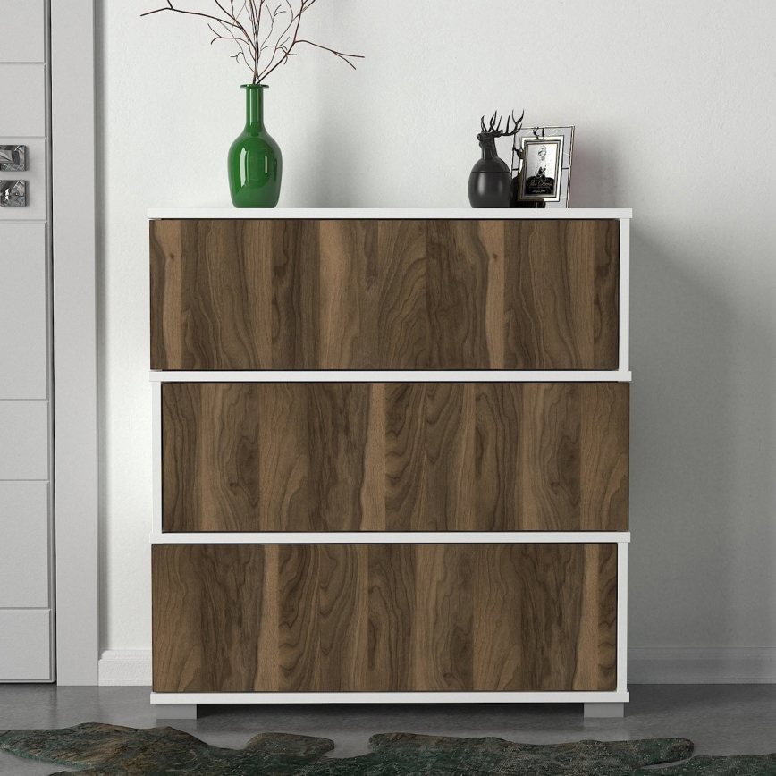 Komoda NAPOLYON 93x90 cm balta/ruda