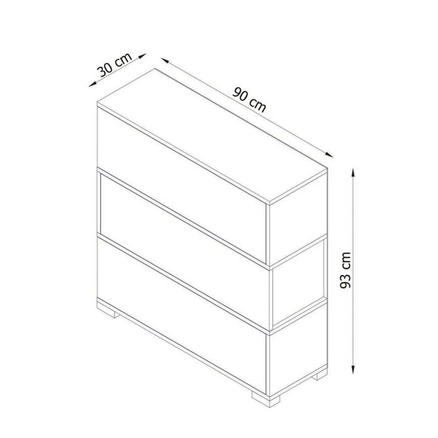 Komoda NAPOLYON 93x90 cm balta/ruda