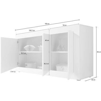 Komoda NERILA balta/ruda