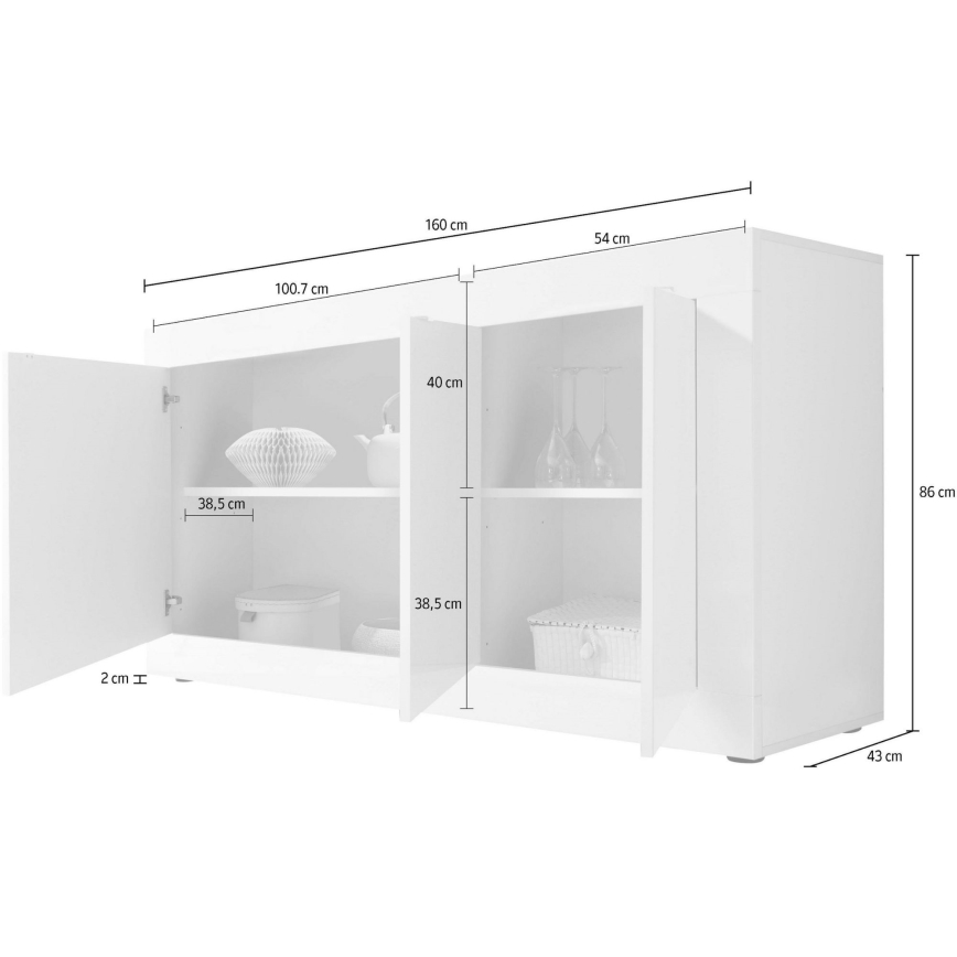 Komoda NERILA balta/ruda