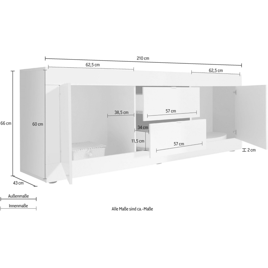 Komoda NERILA balta/ruda