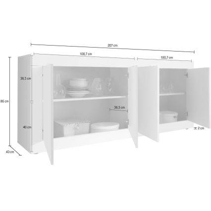 Komoda NERILA balta/ruda