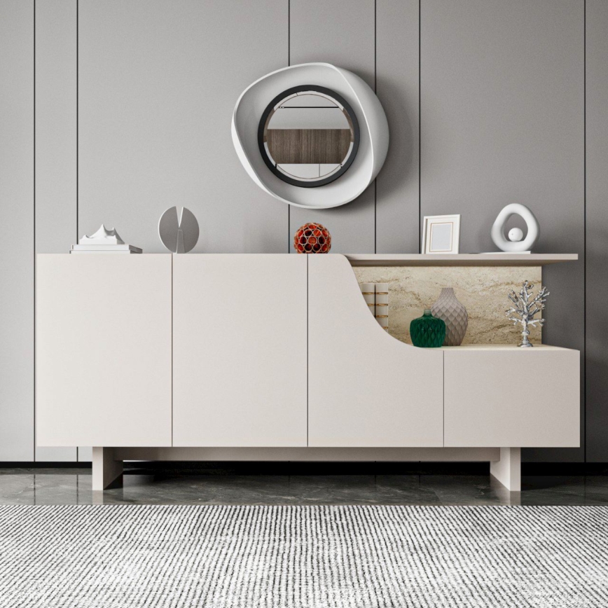 Komoda ORBIS 180x40 cm kreminė/smėlinė