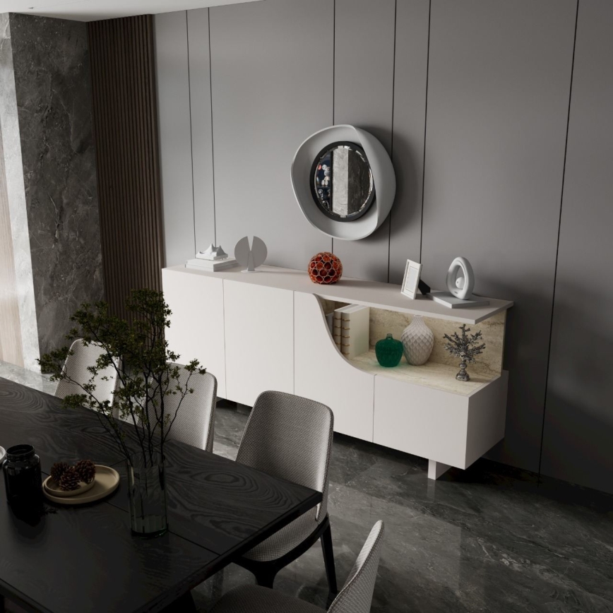 Komoda ORBIS 180x40 cm kreminė/smėlinė