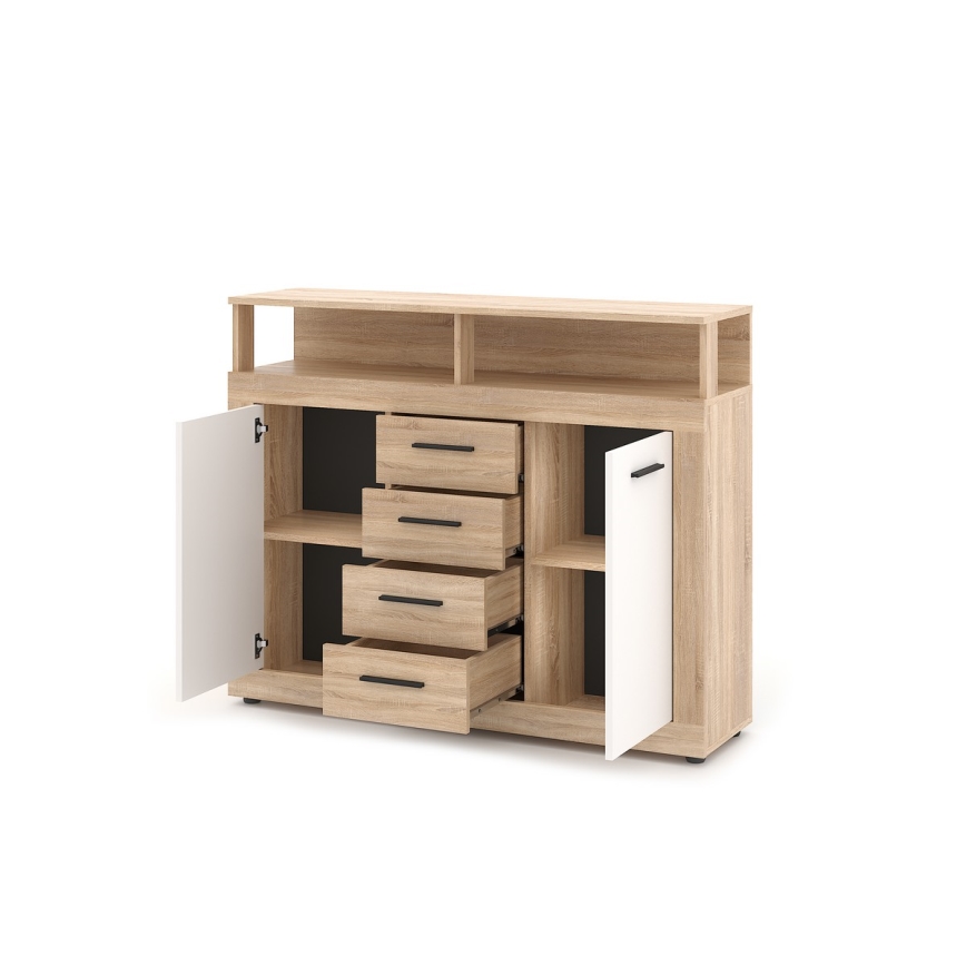 Komoda RUNA ąžuolas sonoma/balta