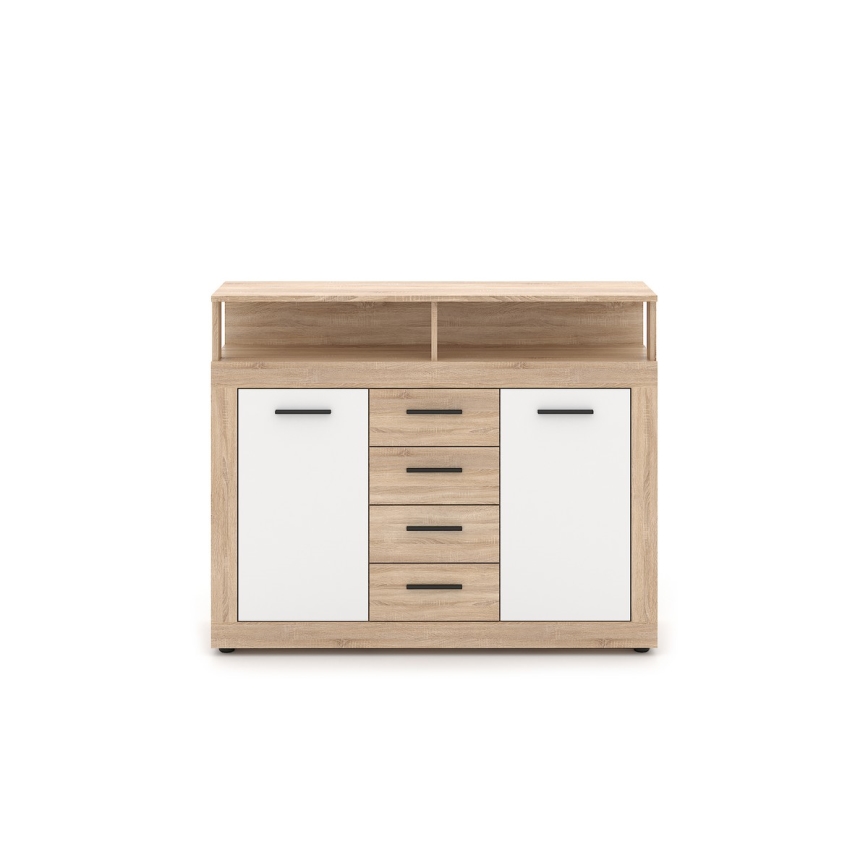 Komoda RUNA ąžuolas sonoma/balta