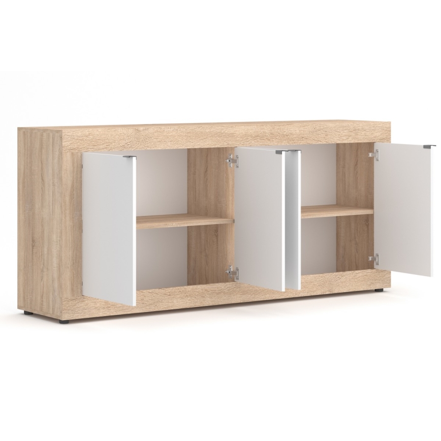 Komoda RUNEA Sonoma ąžuolas/balta