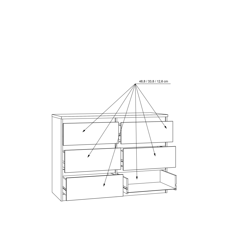 Komoda su stalčiais MAO artisan ąžuolas
