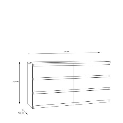Komoda su stalčiais MAO ąžuolas Artisan