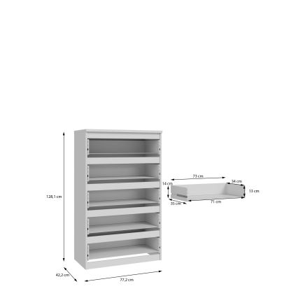 Komoda su stalčiais MAO balta