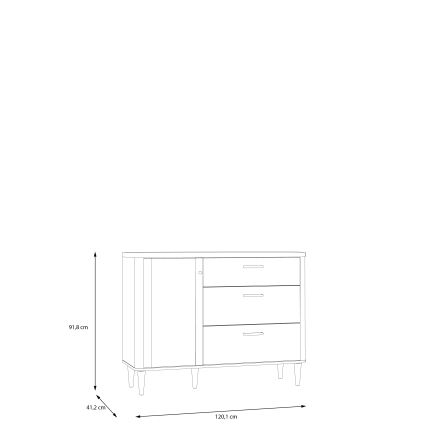 Komoda su stalčiais VIRO ruda/smėlinė