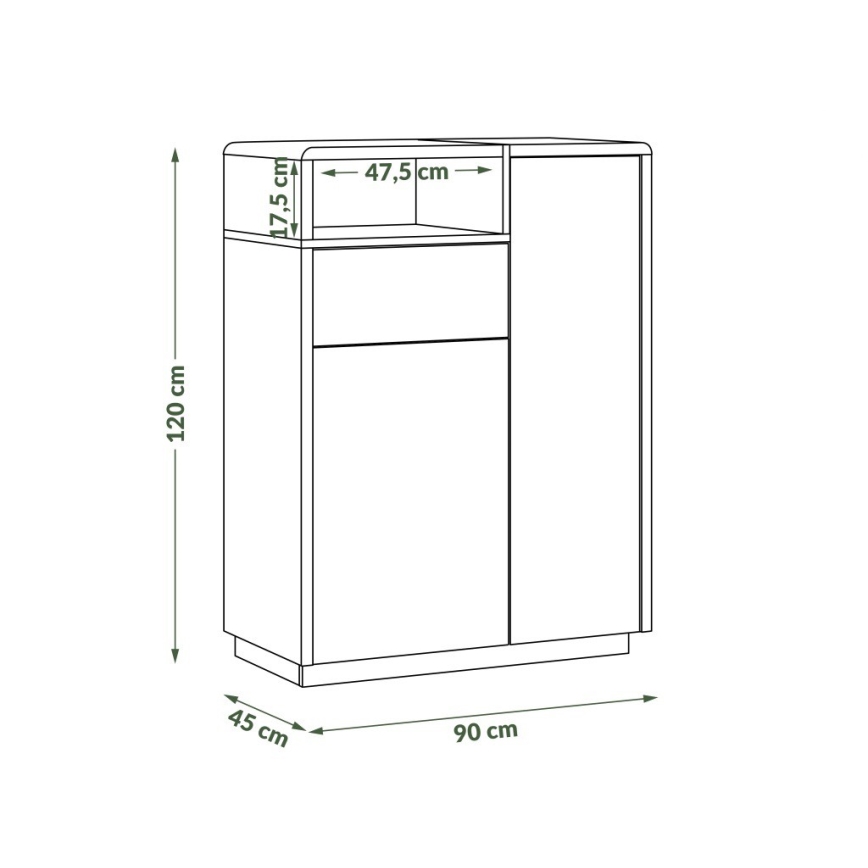 Komoda su stalčiumi FRED antracitas/ąžuolas artisan