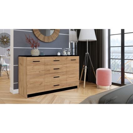 Komoda TAYLER ąžuolo craft/juoda