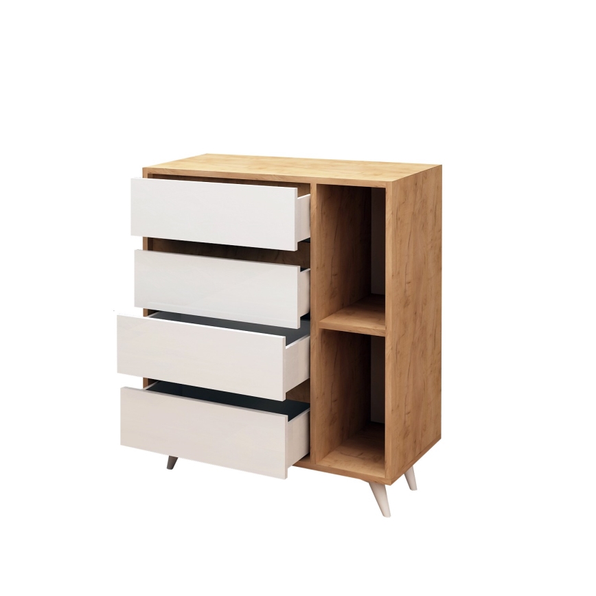 Komoda TSELA 86x70 cm smėlio/balta
