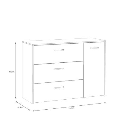 Komoda URO su stalčiais, artisan ąžuolas / balta