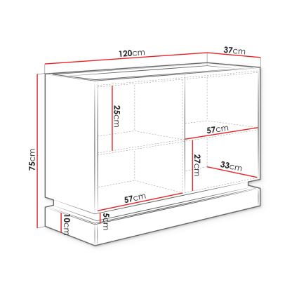 Komoda ZARPANT 75x120 cm smėlio/ąžuolas Cremona