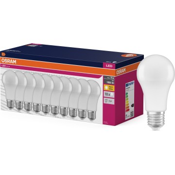 Komplektas 10x LED lemputės CLASSIC A75 E27/10W/230V 2700K - Osram