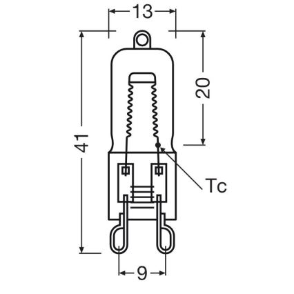 KOMPLEKTAS 10x Orkaitės lemputė HALOPIN G9/40W/230V 2700K - Osram
