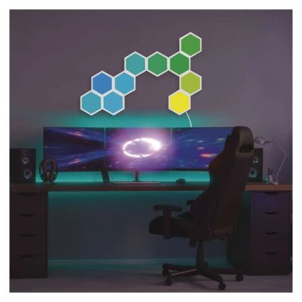 KOMPLEKTAS 10x RGBIC Pritemdymo panelė LED/1,9W/230V Wi-Fi Tuya