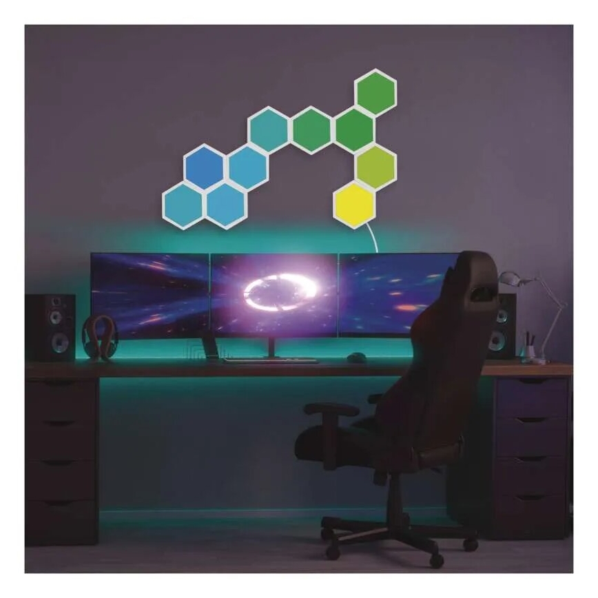 KOMPLEKTAS 10x RGBIC Pritemdymo panelė LED/1,9W/230V Wi-Fi Tuya