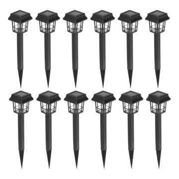 KOMPLEKTAS 12x LED šviestuvas, įkraunamas saulės energija LED/0,06W/1,2V 6500K IP44