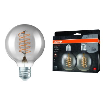 Komplektas 2 vnt. dimeriu reguliuojamų LED filamentinių lempučių E27/7,8W/230V 1800K - Osram