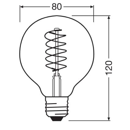 Komplektas 2 vnt. dimeriu reguliuojamų LED filamentinių lempučių E27/7,8W/230V 1800K - Osram