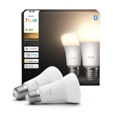 Komplektas 2 vnt. dimeriuojamų LED lempučių Philips Hue WHITE E27/9,5W/230V 2700K