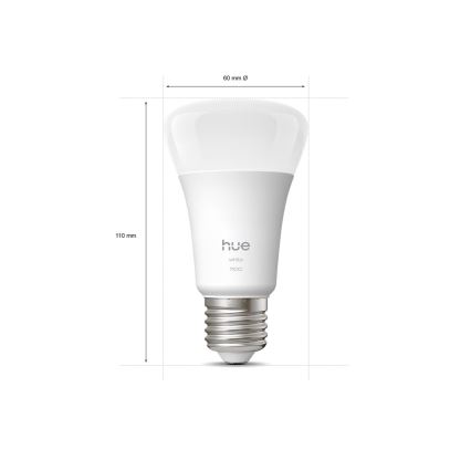 Komplektas 2 vnt. dimeriuojamų LED lempučių Philips Hue WHITE E27/9,5W/230V 2700K
