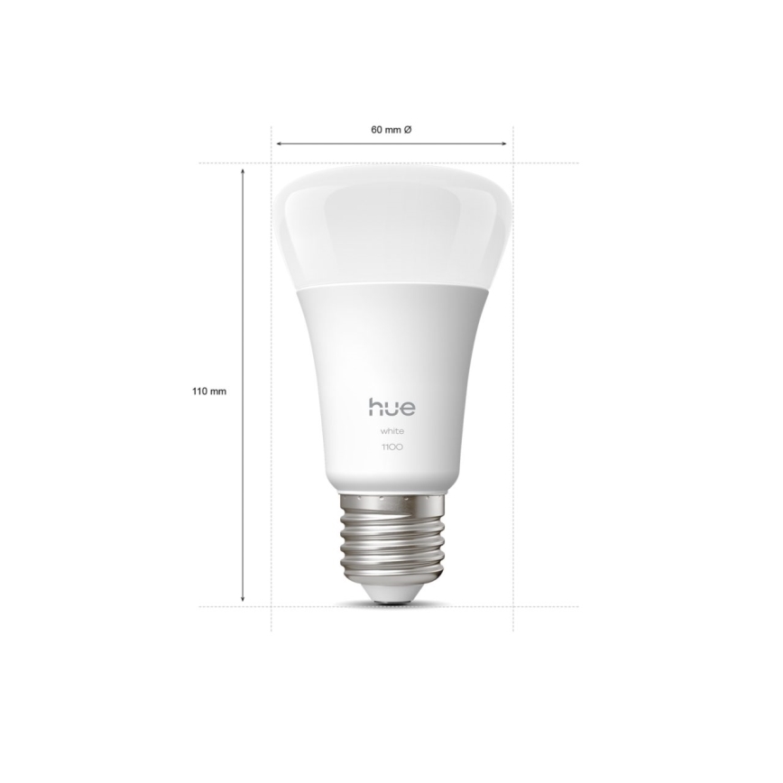 Komplektas 2 vnt. dimeriuojamų LED lempučių Philips Hue WHITE E27/9,5W/230V 2700K
