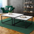 Komplektas 2 vnt. konferencinių staliukų DUAL 76x76/66x66 cm juoda/balta