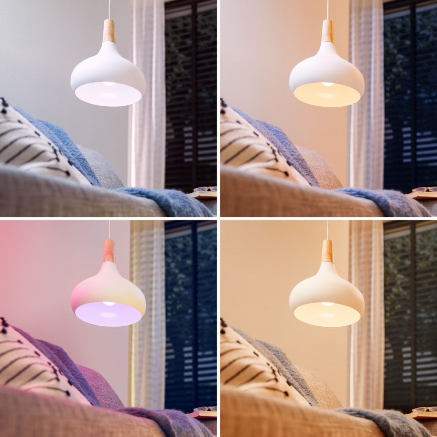 Rinkinys, 2 vnt. LED RGB reguliuojamų lempučių Philips SMART C37 E14/4,9W/230V 2200-6500K CRI 90
