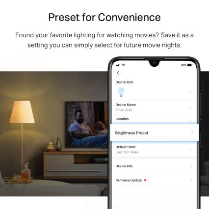 Komplektas 2 vnt. reguliuojamų LED lempučių A60, E27, 8,7 W, 230 V, 2700 K, Wi-Fi - TP-Link