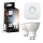 Komplektas (2 vnt.) — dimeriuojamos Philips Hue White Ambiance GU10 LED lemputės, 4,2W / 230V, 2200–6500K + Hue Bridge