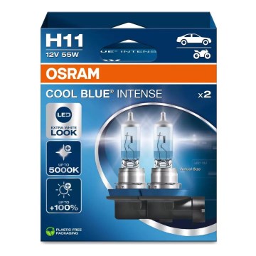KOMPLEKTAS 2x Automobilio lemputė COOL MĖLYNA H11 PGJ19-2/55W/12V 5000K - Osram