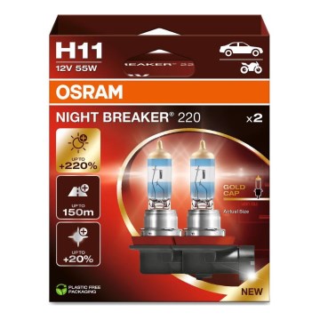 KOMPLEKTAS 2x Automobilio lemputė NIGHT BREAKER H11 PGJ19-2/55W/12V - Osram