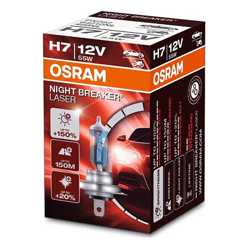 KOMPLEKTAS 2x Automobilio lemputė NIGHT BREAKER H7 PX26d/55W/12V - Osram