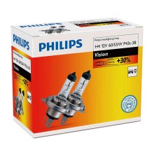 KOMPLEKTAS 2x automobilio lemputė Philips VISION 12342PRC2 H4 P43t-38/60W/55W/12V
