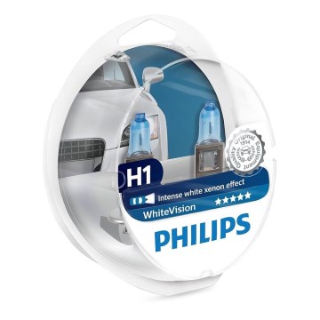 KOMPLEKTAS 2x automobilio lemputė Philips WHITEVISION 12258WHVSM H1 P14,5s/55W/12V