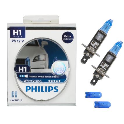 KOMPLEKTAS 2x automobilio lemputė Philips WHITEVISION 12258WHVSM H1 P14,5s/55W/12V