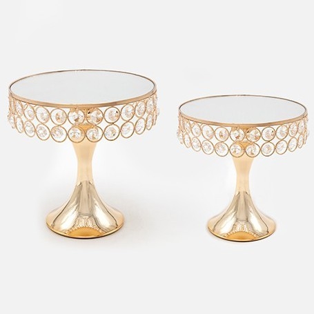 KOMPLEKTAS 2x Dekoratyvinis padėklas diametras 20/25 cm auksas